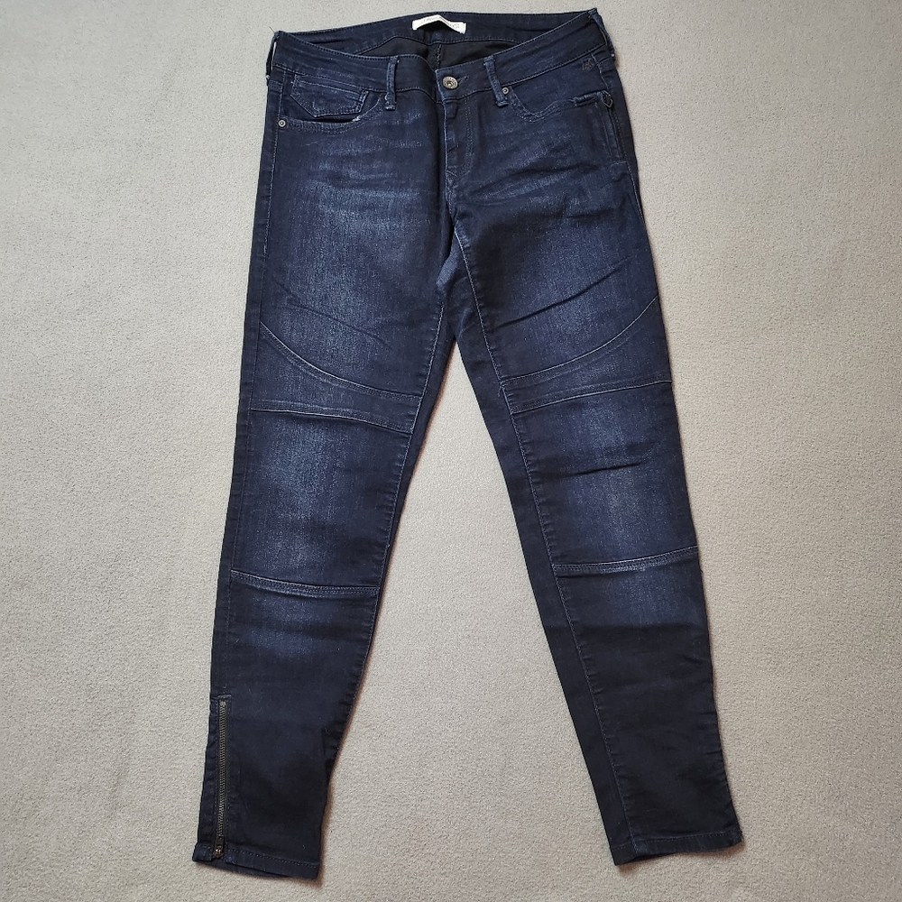 Mavi Darcy Moto Ankle Zip Jeans Dark Wash Size 29 Skinny